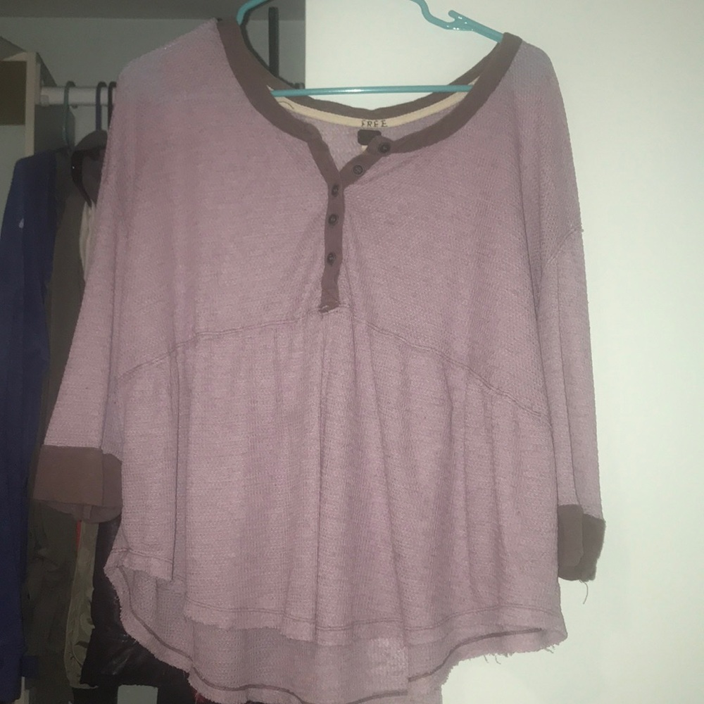 Free People loose fitting henley top